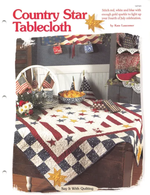 Country Star Tablecloth Quilt Leaflet/Pattern #147121 by Kate Laucomer - GUC