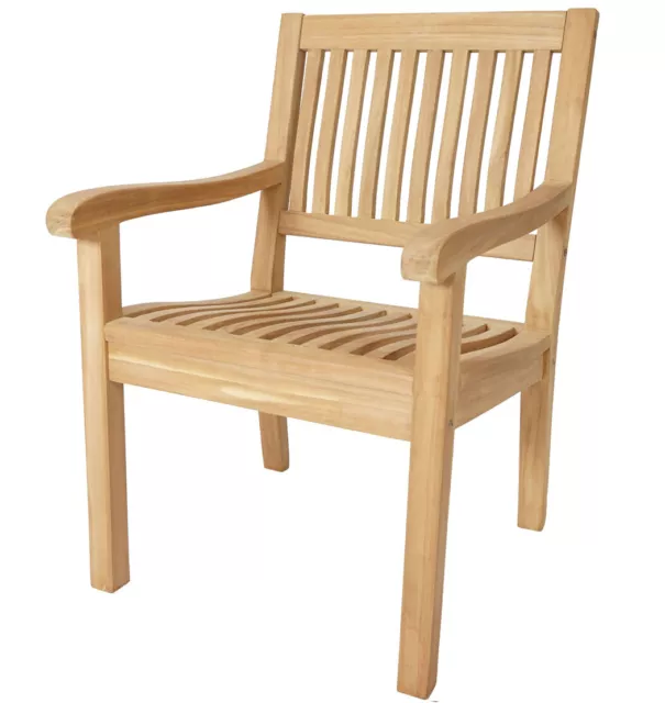 Gartenstuhl Gartensessel Stuhl Stühle KMH Gartenmöbel Terrassenmöbel Teak Holz