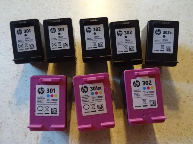 HP Druckerpatronen leer original Hp 301 / 302  schwarz und farbig