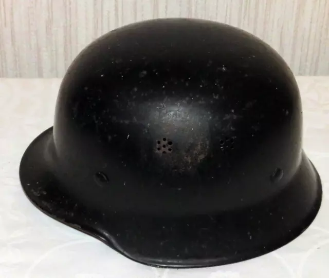 Alter Feuerwehr-Stahlhelm mit Kinnriemen * Gr. 57 *  2. Weltkrieg WW2 WK2 #2