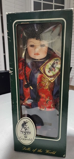 Vintage Geppeddo Dolls Of The World May Lee Chinese Porcelain Doll, New,in box