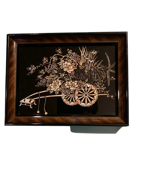 Asian Rik Shaw MOP Framed Very Nice 5.5” X 7”