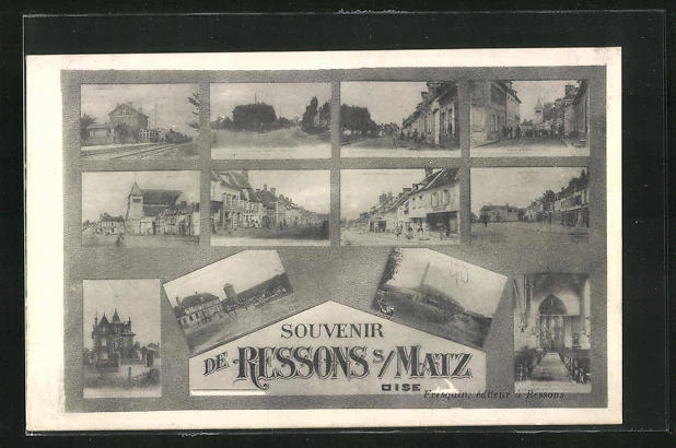 CPA Ressons-sur-Matz, La Gare, vue de la rue im Zentrum