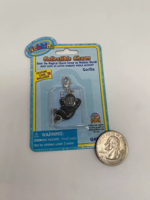 Webkinz Gorilla Collectible Charm New Sealed Code Y2K Nostalgic Keychain 3