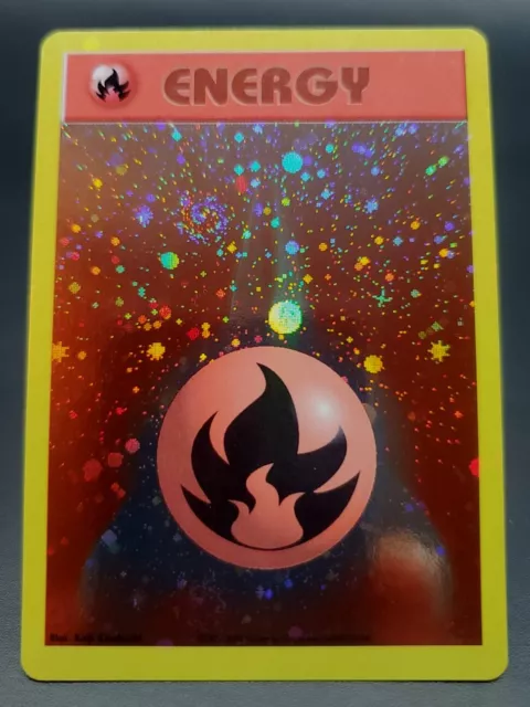 Fire Energy WOTC Pokemon League Promo Reverse Holo Bleed 2002