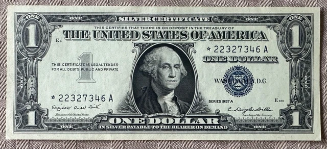 1957A $1 Silver Certificate Star Note- CRISP- lot 66