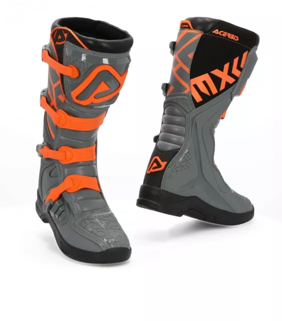 Botas Hombre Acerbis X-Team Gris Naranja Motocross Enduro Quad MX Boots