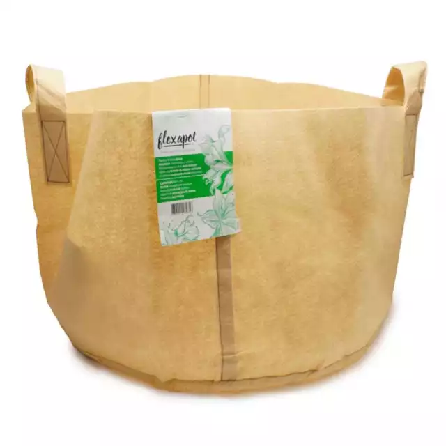 Geotextil Blumentopf / Pflanzsack mit Henkeln Flexapot Beige 30 GAL (113,5L)