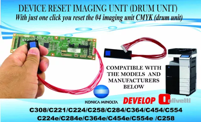 2 x Dispositivo de reinicio Unidad de imagen de tambor Chip de reinicio...