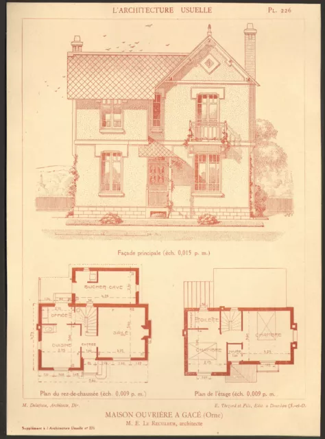 61 Gace Maison Ouvriere Architecte Le Reculeur Image 1917/20