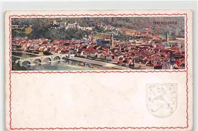 39100668 - 6900 Heidelberg Heidelberg, Lithographie. der Stadt Praegewappen