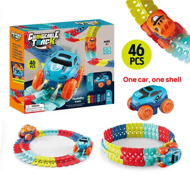46-184Pcs Zero Gravity Car Track Set for Boys Kids Flexible Changeable Race Gift