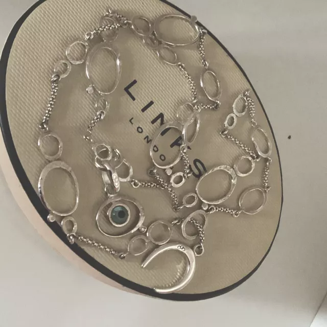 LINKS OF LONDON PURITY Watch Over Me necklace Evil Eye Charm sterling silver 154.99 PicClick UK