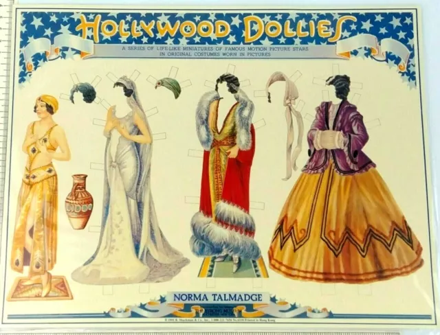 1991 B Shackman Norma Talmadge 1920s Actress Hollywood Dollies Paper Dolls NOS