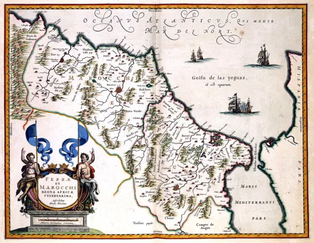 Reproduction carte ancienne - Maroc en 1635 (Morocco)