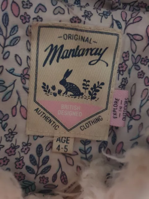 Mantaray borsone con cappuccio in pelliccia finta crema per ragazze 4-5 anni 3