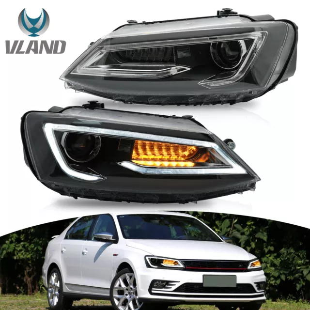 VLAND Phares LED pour Volkswagen JETTA 2011-2018 Ensemble de Feux Avant Paire