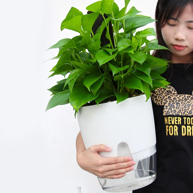 2 Layer ABS Flowerpot Self Watering Plant Container w/Water Tank (10.5cm) 9