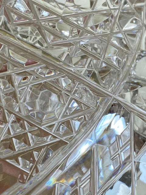 Antique Victorian American Brilliant Glass ABP Cut Crystal Hobstar 8" Bowl Dish 6