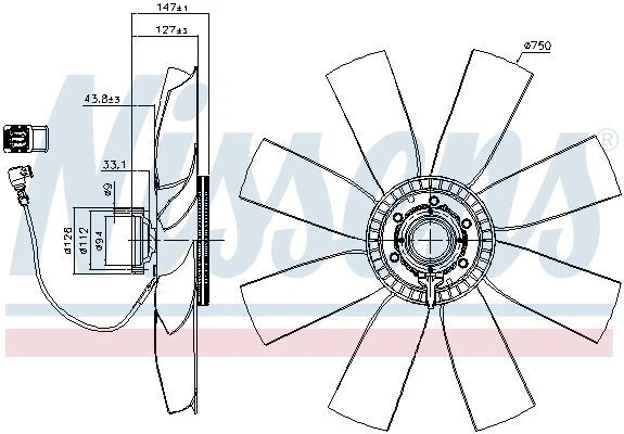 NISSENS 86236 Frizione Ventola Del Radiatore per Volvo Fh II 12.8 12- >