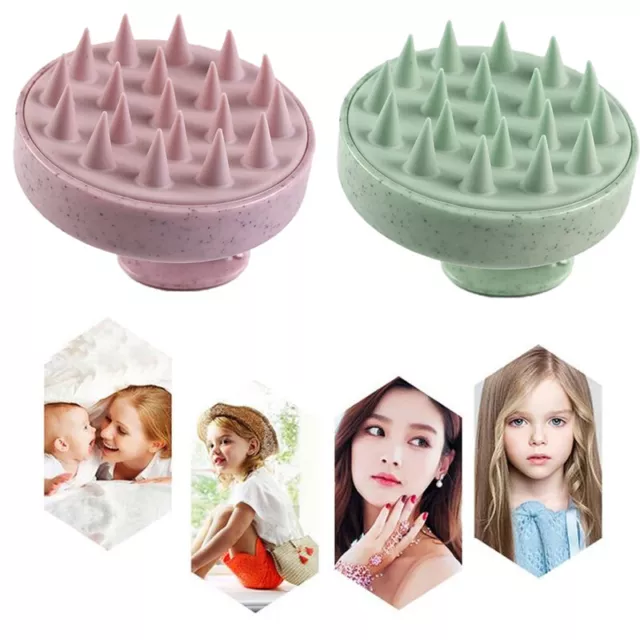 Silicone Massager Scalp Brush Shampoo Massage Comb Shower Head Hair Wash-dx