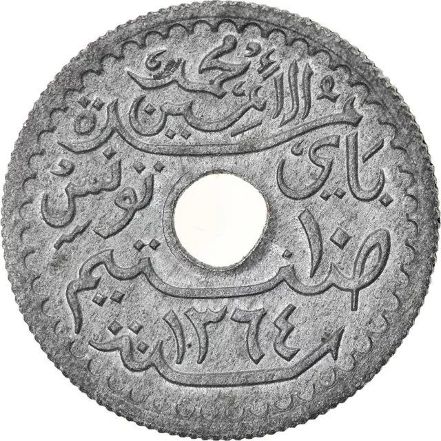 [#897591] Coin, Tunisia, Muhammad al-Amin Bey, 10 Centimes, 1945, Paris, AU, Z,