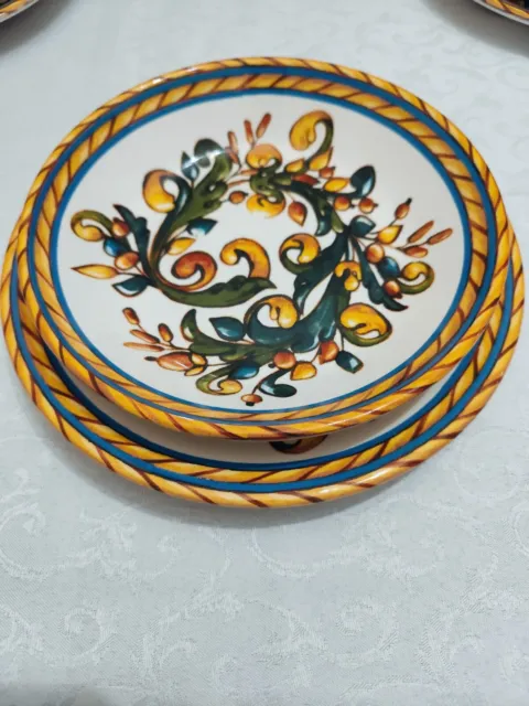Set Servizio Di Piatti Per La Tavola In Ceramica Decorato Pezzi 12 Da 6 Persone