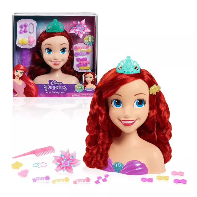 Disney Kids/Childrens Princess Ariel Hair Styling Head Interactive Play Toy 3+