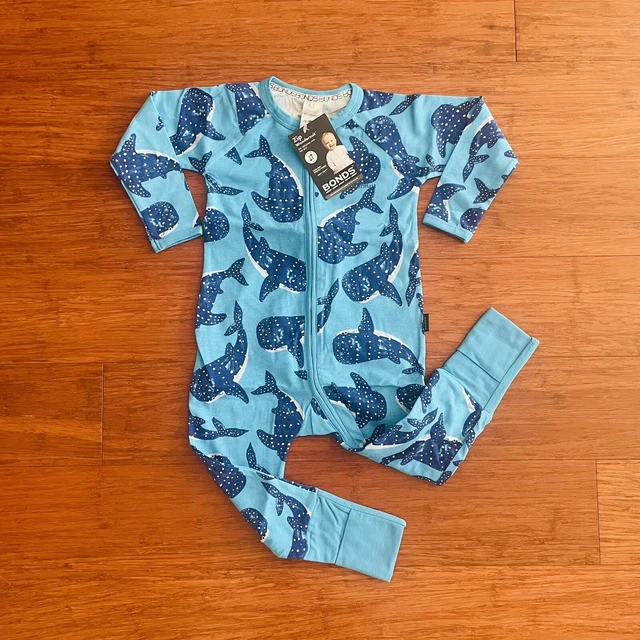 Bonds Baby Sea Ocean Dancing Whale Shark Blue Zip Wondersuit Size 1 BNWT Zippy