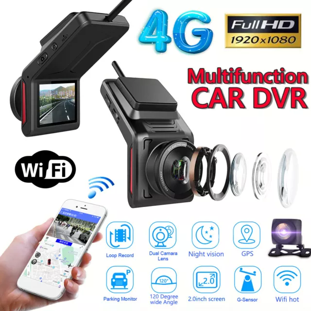 Phisung K18 4G DVR auto WiFi con GPS Full HD 1080P dash cam con telecamera di retrovisione 3