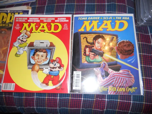 MAD Magazine #292 January 1990 Mario Bros Nintendo Video & #381 MAY 1999= 2 MAGS