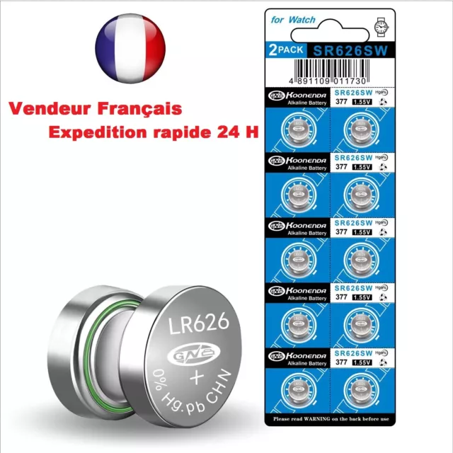 Piles Bouton SR626SW 377 Alkaline Battery montre vendu par 1/ 2/ 5/10