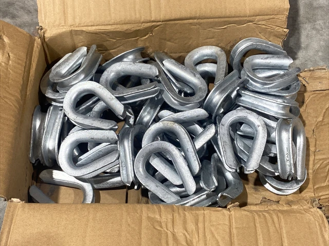 50 Pcs 1/2'' H.D. Galv Heavy Duty Wired Rope THIMBLE 89700056 New