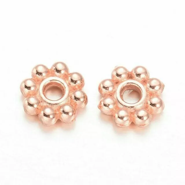 30 Stück Spacer 5mm Blume Rosegold Zwischenperlen Perle Schmuck - K-1144