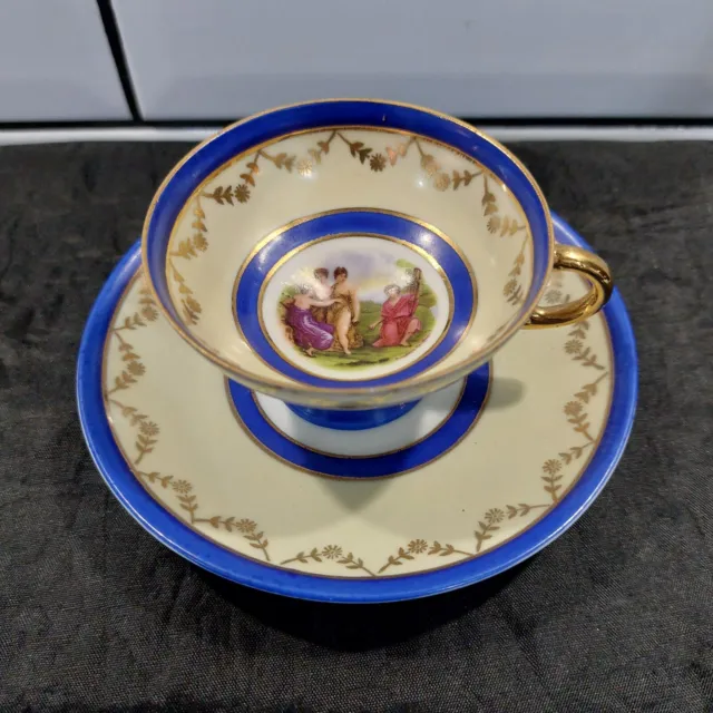 Antique/Vintage Porcelain Dainty Classical Design Tea Cup & Saucer