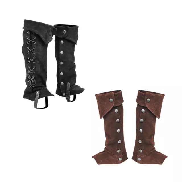 Faux Leather Pirate Boot Cover Gothic Punk Bandage Boots Case Waterproof 2