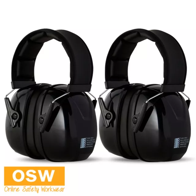 2 X Premium Heavy Duty 32Db Class 5 Hearing Protection Headband Work Ear Muffs