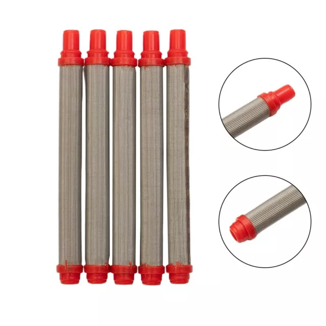 5pcs 200 Rete Airless Spray Attrezzo Rosso Filtro Inserto 304 Acciaio Inox Parti