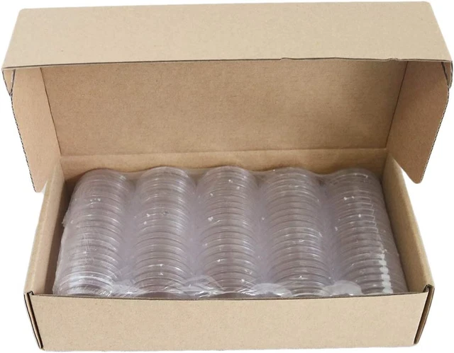 Coin Capsules Silver Eagle Copper Containers Protector Collection Case NEW