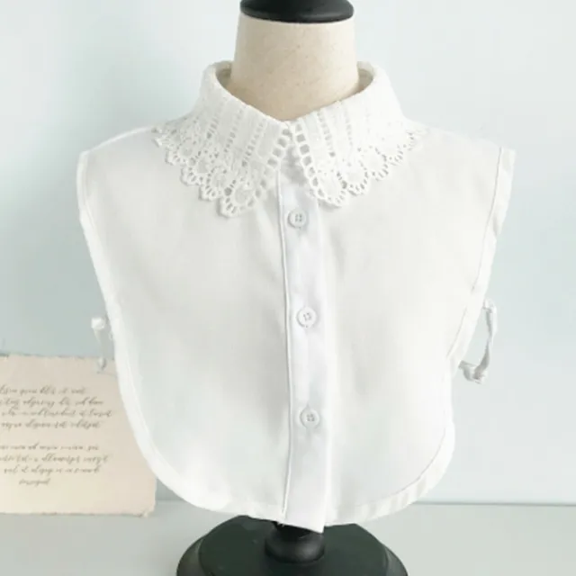 Women's White Lace Detachable Faux Fake False Lapel Shirt Collar Necklace Choker