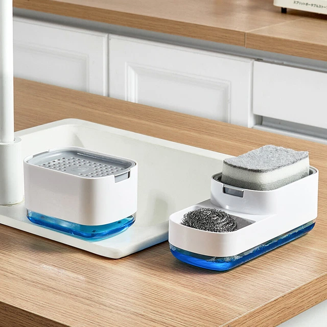Distributore di sapone 3 in 1 ciotola, distributore di sapone da cucina con liquido per risciacquo TS