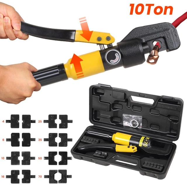 Faankiton 10 Tonnen Hydraulische Crimpzange - 4-70mm² Mit 9 Matrizen Set