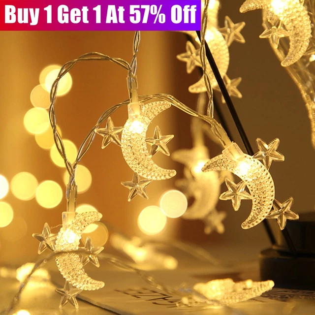 RAMADAN MOON STAR LED String Fairy Lights EID Mubarak Garland Muslim ...