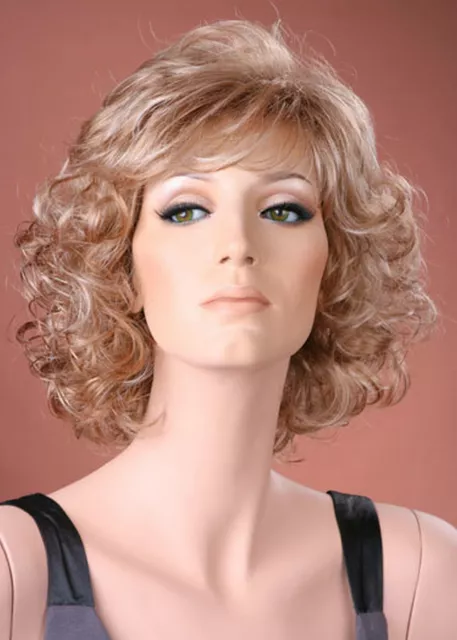 Fashion Wig Ladies Full Soft Curls Ash Blonde Full Wig Natural Classic Style 2