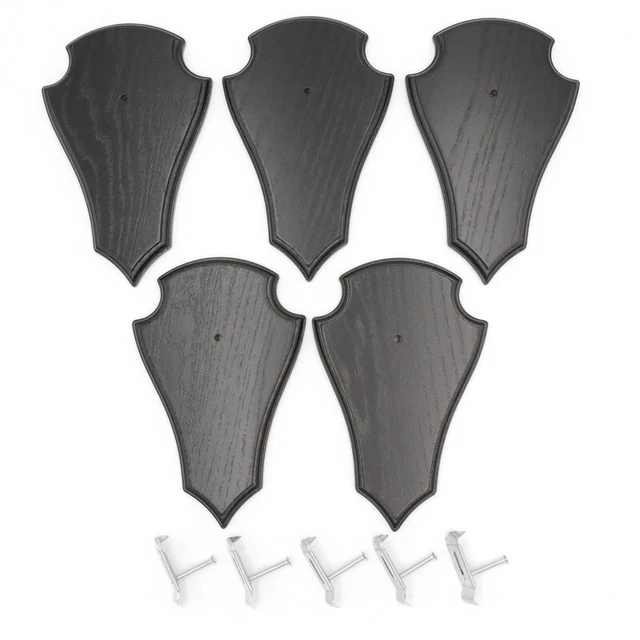 5 Pieza Ciervo Escudo de Trofeo Oscuro Grande Af 21CM X 13CM Con 5X