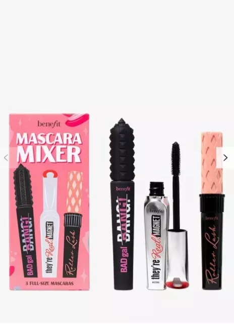 Benefit Mascara Mixer 3 Full-Size Gift Set Brand New! Great Value