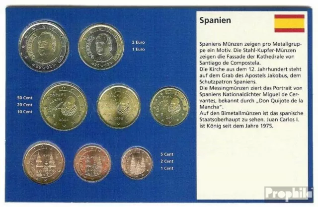 Spanien Stgl./unzirkuliert Kursmünzensatz gemischte Jahrgänge ab 1999 EURO Kompl