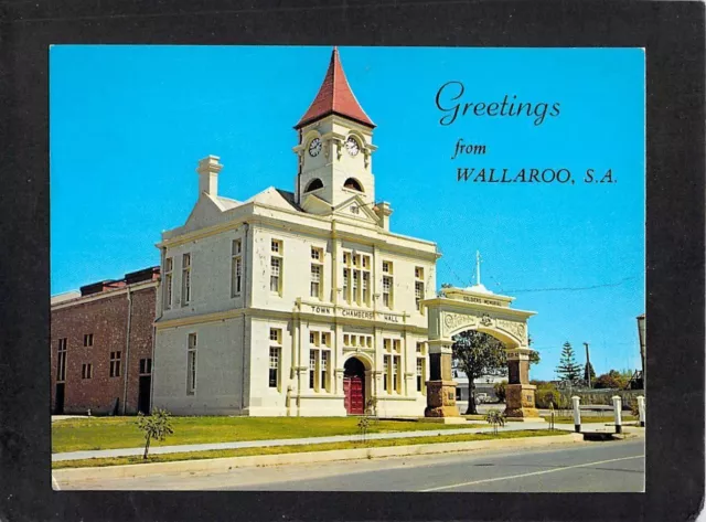 A7609 Australia SA Wallaroo Town Hall War Memorial postcard