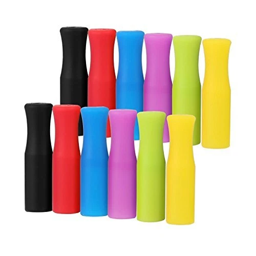 12PCS Silicone Straw Tips, Multicolored Food Grade Straws Tips Covers Only Fi...