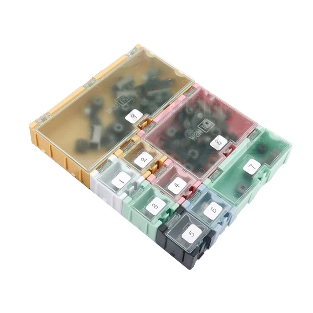 9 Pièces / Set SMD Récipient Smt Ic Composant Électronique Mini Rangement Box